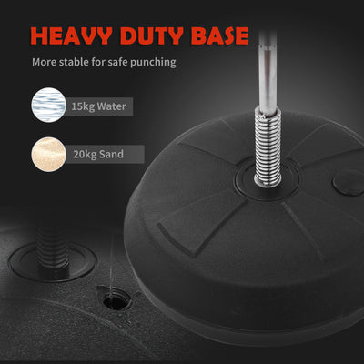 HOMCOM Training Boxing Punch Ball Set 125-145H x Φ43cm with Gloves Air Pump, 4-Position Adjustable Height Freestanding Boxing Speed Ball for Teenagers Exercise Training 