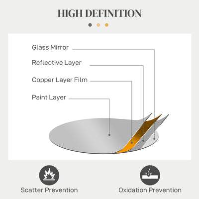 HOMCOM Abstract Metal Wire Wall Mirror, with Accessories - Silver 