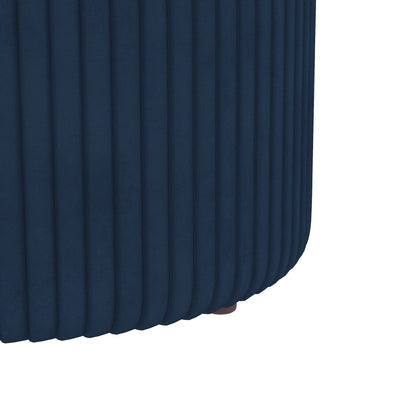 HOMCOM Velvet-Feel Storage Ottoman - Blue 