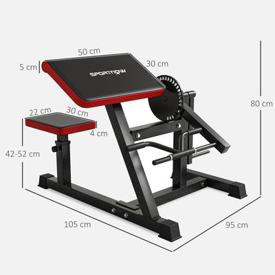 SPORTNOW Adjustable Preacher Curl Bench, Multi-Functional Weight Bench with Handlebar and Elbow Cushion for Home and Outdoor Gym 
