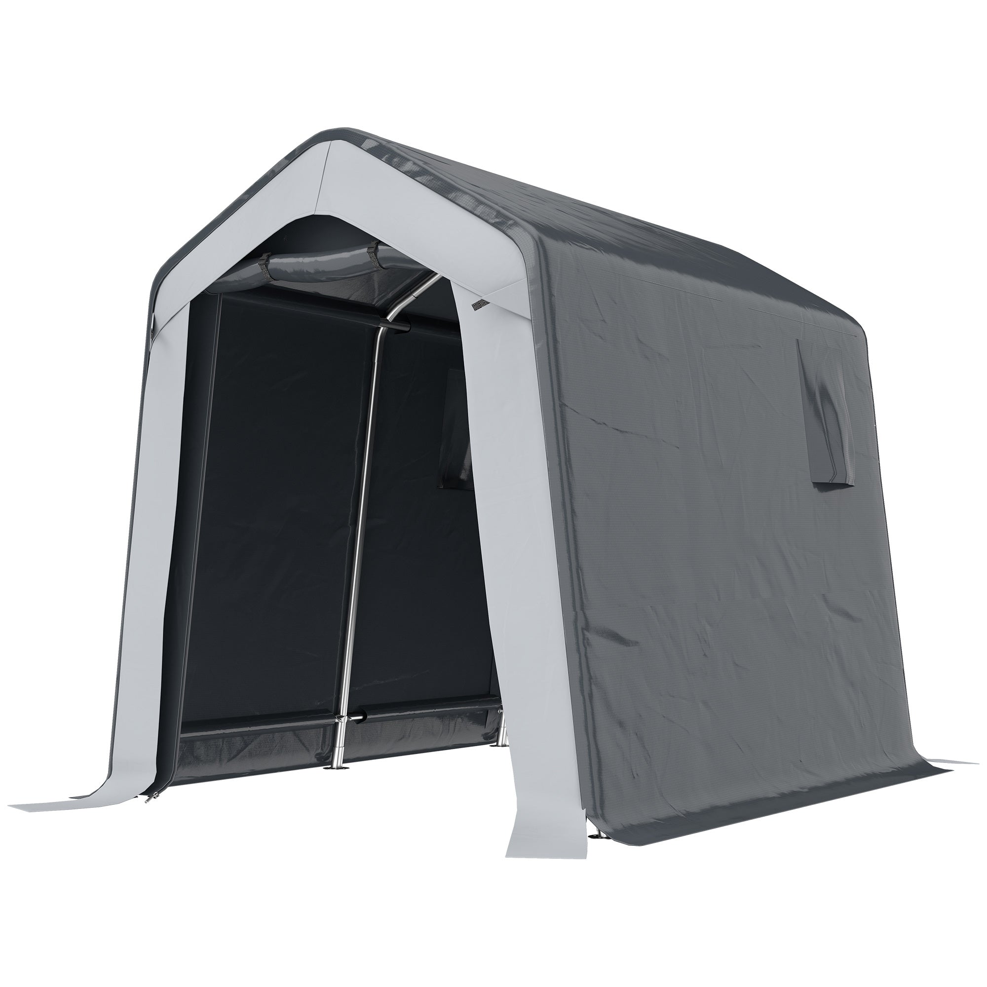Outsunny 1.8 x 2.4m Garden Storage Shed Tent, Waterproof Portable Shed Shelter for Motorbike, Garden Tools, Bike Storage 