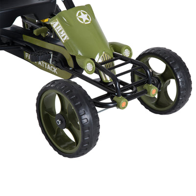 HOMCOM Kids Children Pedal Go Kart Ride On Racer Braking System Adjustable Seat Green 