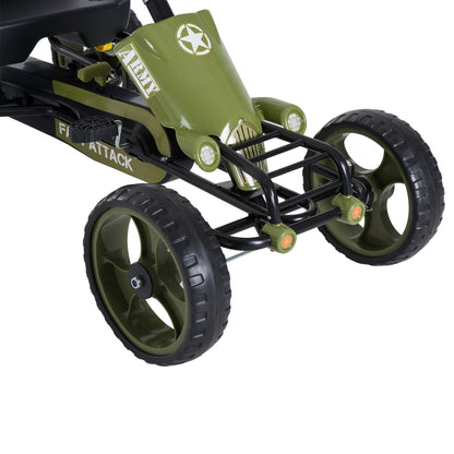 HOMCOM Kids Children Pedal Go Kart Ride On Racer Braking System Adjustable Seat Green 