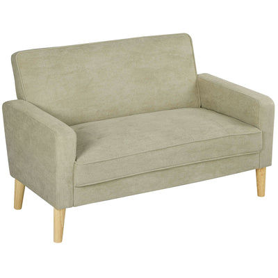 HOMCOM Two-Seater Velvet-Feel Sofa - Beige 
