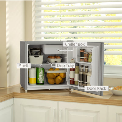 HOMCOM 46 Litre Lockable Countertop Fridge - Grey 