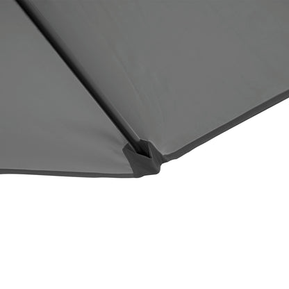 Outsunny 2.5M Garden Cantilever Parasol, Offset Roma Patio Umbrella Hanging Sun Shade Canopy Shelter with 360\'c2\'b0 Rotation and Cross Base, Dark Grey