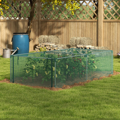 Outsunny 8' x 4' Plant Protection Cage, with Door, Green 