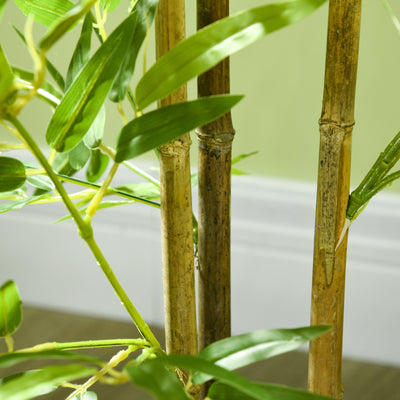 HOMCOM Artificial Plant Bamboo Artificial Tree Height 120 cm with Pot for Home Indoor Decor 
