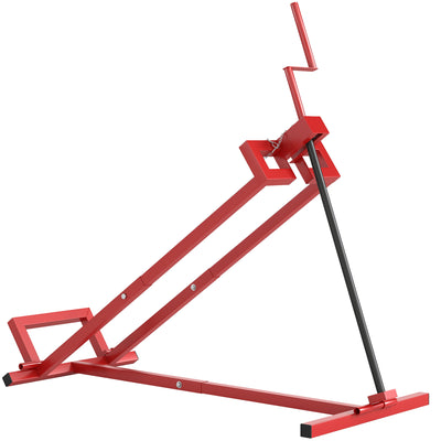 HOMCOM 400 kg Foldable Ride-On Mower Jack Lift, Adjustable Steel Lifting Device, for Lawn Mower, ATV, Red 