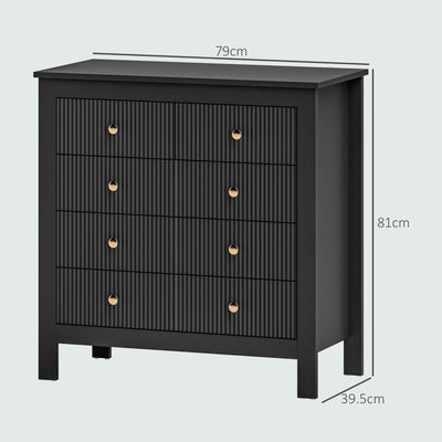 HOMCOM Elegant Chest of Five Drawers - Black 