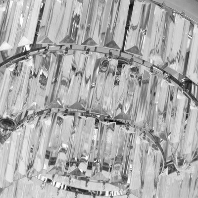 HOMCOM Round Crystal Ceiling Lamp 7 Lights Chandelier Mounted Fixture For Living Room Dining Room Hallway Modern 