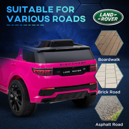 AIYAPLAY Licensed Land Rover Discovery Sport, 12V Kids Ride on Car w/ Remote Control, Lights, Music, Horn, for 3-6 Years, Pink 