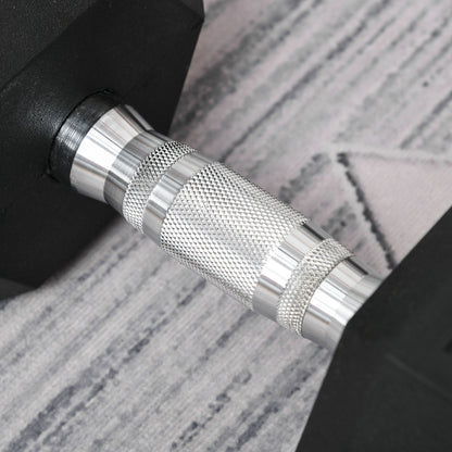 HOMCOM 20KG Single Rubber Hex Dumbbell Portable Hand Weights Dumbbell Home Gym 