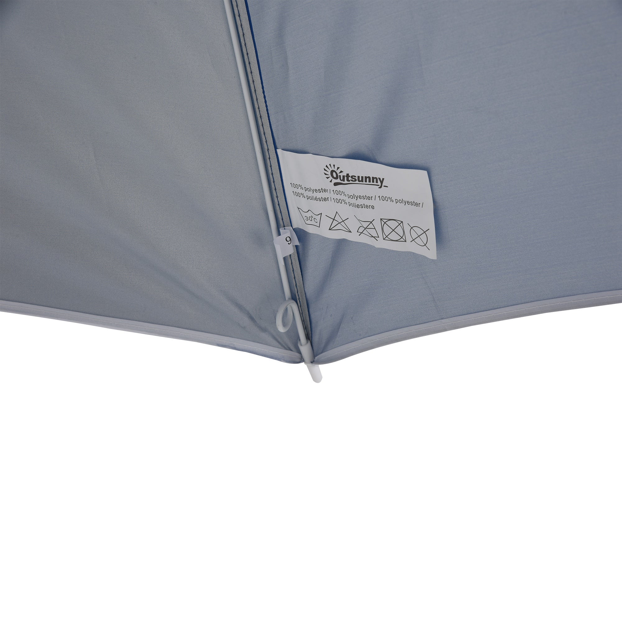 Outsunny 88" Arc 2.2M Fishing Umbrella Beach Parasol with Sides Brolly Shelter Canopy Shade with FREE Carry Bag Blue