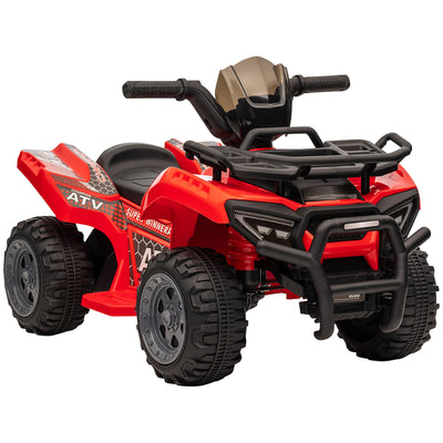 HOMCOM 6V Kids Electric Ride on Car Toddlers Quad Bike All Terrain Vehicle Toy With Music for 18-36 months Red 