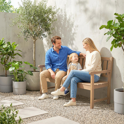 Outsunny Wooden Garden Bench with Liftable Table & Shelf, 2-3-Seater Outdoor Loveseat with Fir Wood Frame, Teak 