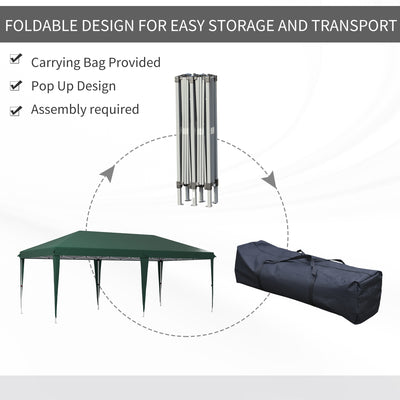 Outsunny 6 x 3 m Pop-Up Steel Frame Gazebo - Green 
