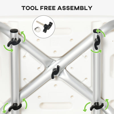 HOMCOM Shower Stool with Backrest, Height Adjustable Shower Chair with Anti-slip Foot Pads, Shower Head Holder, Green 
