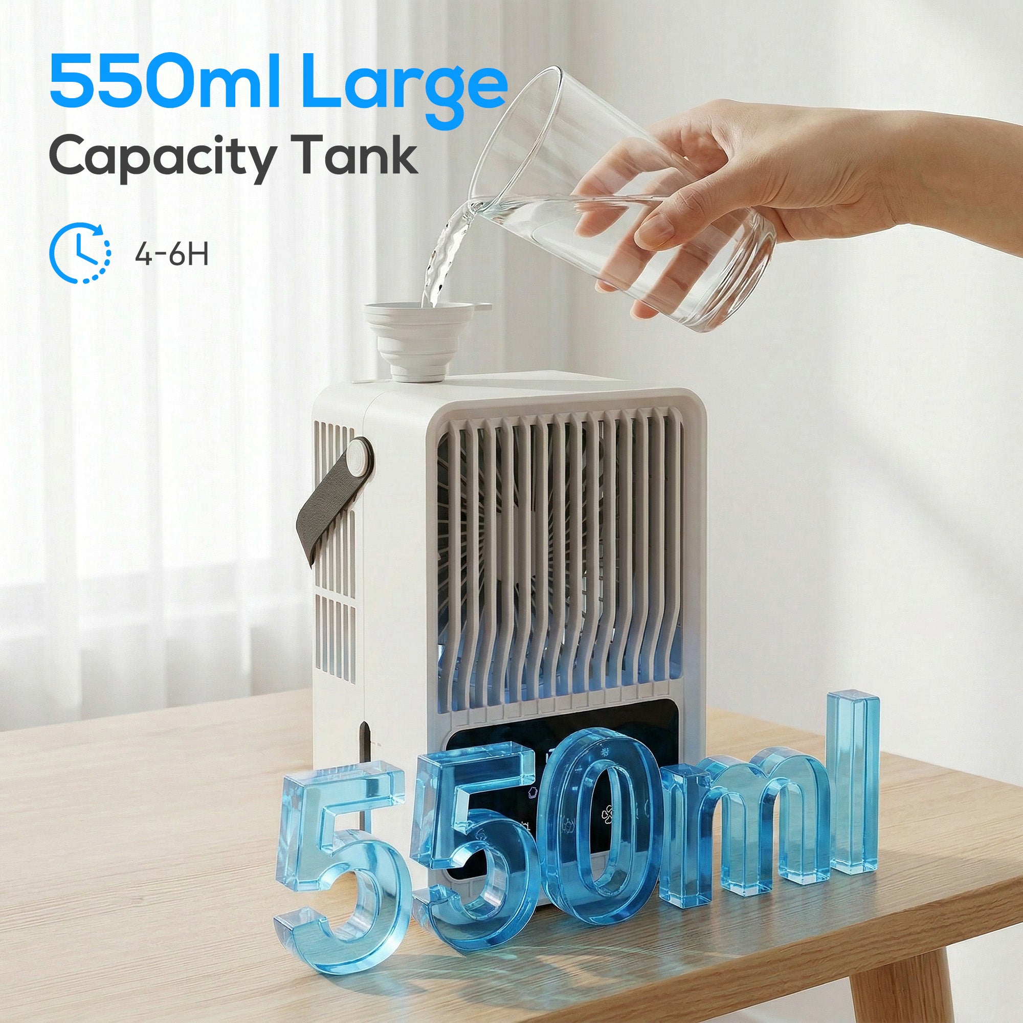 HOMCOM Portable Air Conditioner, 4-in-1 Mini Air Cooler with 3 Wind Speed, 2 Mist Mode, 7 Colour RGB Light, Black 