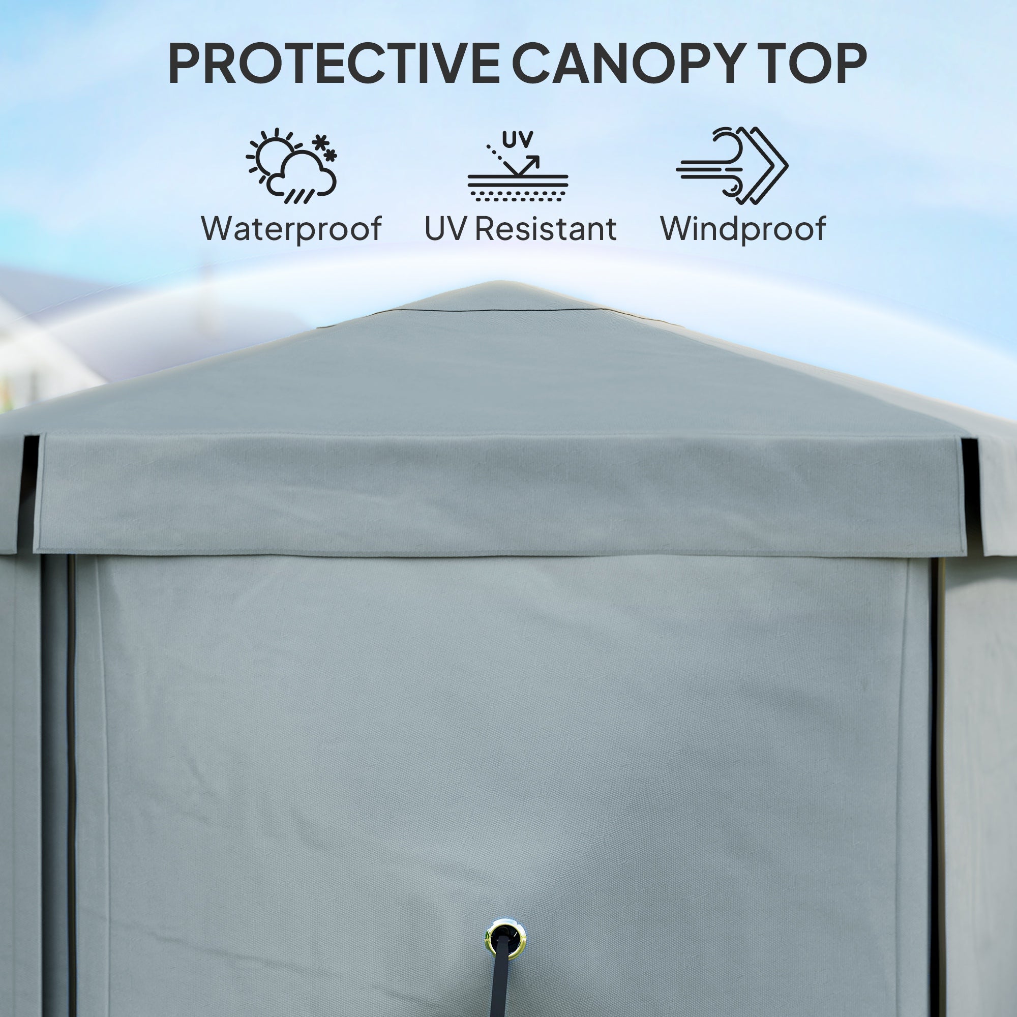 Outsunny 3 x 3(m) Hexagon Pop Up Gazebo with 5 Sides and Carry Bag, Waterproof, UV Resistant Party Tent Instant Event Shelter with Netting for Garden, Patio, Light Grey