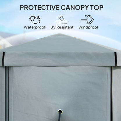 Outsunny 3 x 3(m) Hexagon Pop Up Gazebo with 5 Sides and Carry Bag, Waterproof, UV Resistant Party Tent Instant Event Shelter with Netting for Garden, Patio, Light Grey