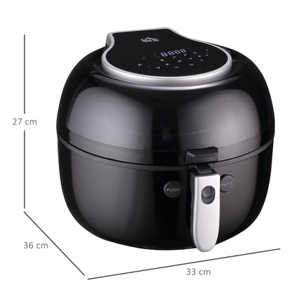HOMCOM 7L Family Size Digital Air Fryer Oven with Air Fry, Roast, Broil, Bake, Dehydrate, 8 Presets, Rapid Air Circulation, Timer, Preheat, Non-stick Basket, Inner Light for Oil Free & Low Fat, 1500W 