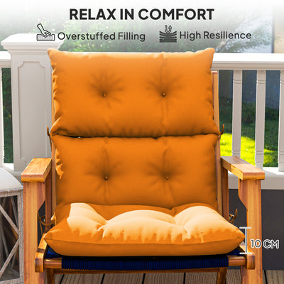 Outsunny 115 x 56cm Rocking Chair Padded Seat Cushion - Orange 