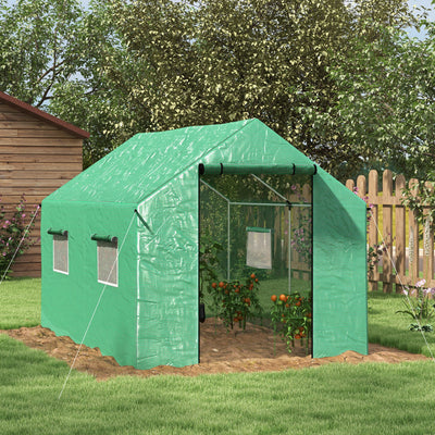 Outsunny Polyethylene Walk-in Polytunnel Greenhouse, 2 x 3(m), Green 