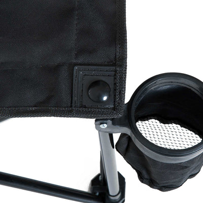 Outsunny 6 Seater Folding Camping Chair with Cup Holder & Carry Bag - Black 