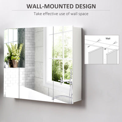 kleankin Wall Mounted Mirror Cabinet - White 