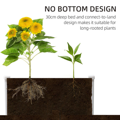 Outsunny 96L Raised Garden Bed, Weather-resistant PP Planter Box Containers for Outdoor Patio Plant Flower Vegetable, 60 x 60 x 30 cm 