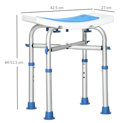 HOMCOM 44-51.5cm Aluminium Frame Shower/Bath Stool - Blue 