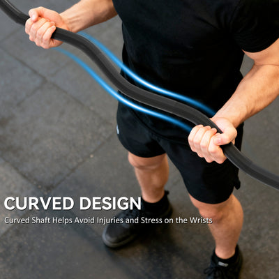 SPORTNOW 4ft Olympic EZ Curl Bar, Barbell Bar for 2" Weight Plates with Non-Slip Hand Grip 120cm 