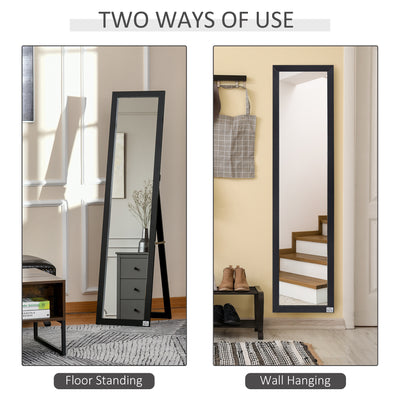 HOMCOM Full Length Mirror for Bedroom, Free Standing Dressing Mirror, Wall Mirror for Living Room, 37 x 154 cm, Black 