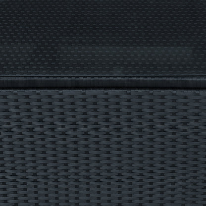 Outsunny PE Wicker Side Table Rattan Garden Furniture with Four Foot Pads, Rust & Mild Weather Damage Resistant, Black 