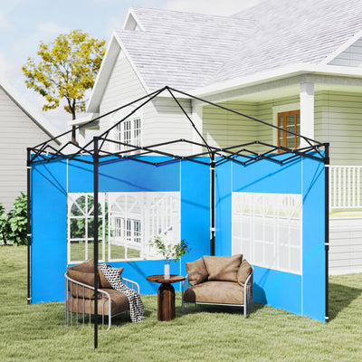 Outsunny Set of Two 3 x 3(m) Gazebo Frame Replacement Walls - Blue 
