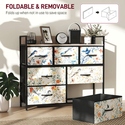 HOMCOM 7-Drawer Chest of Drawers - White 
