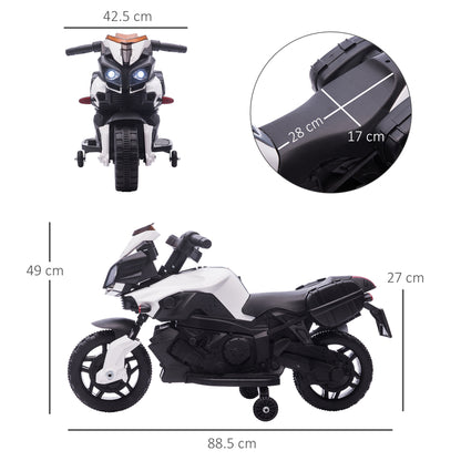HOMCOM Kids Electric Motorbike 6V Ride on Motorcycle Vehicle w/ Lights Horn Sounds for 1.5-4 Years Old White 