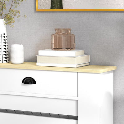 HOMCOM 95.5H x 78Wcm Radiator Cover, with Drawer - White 