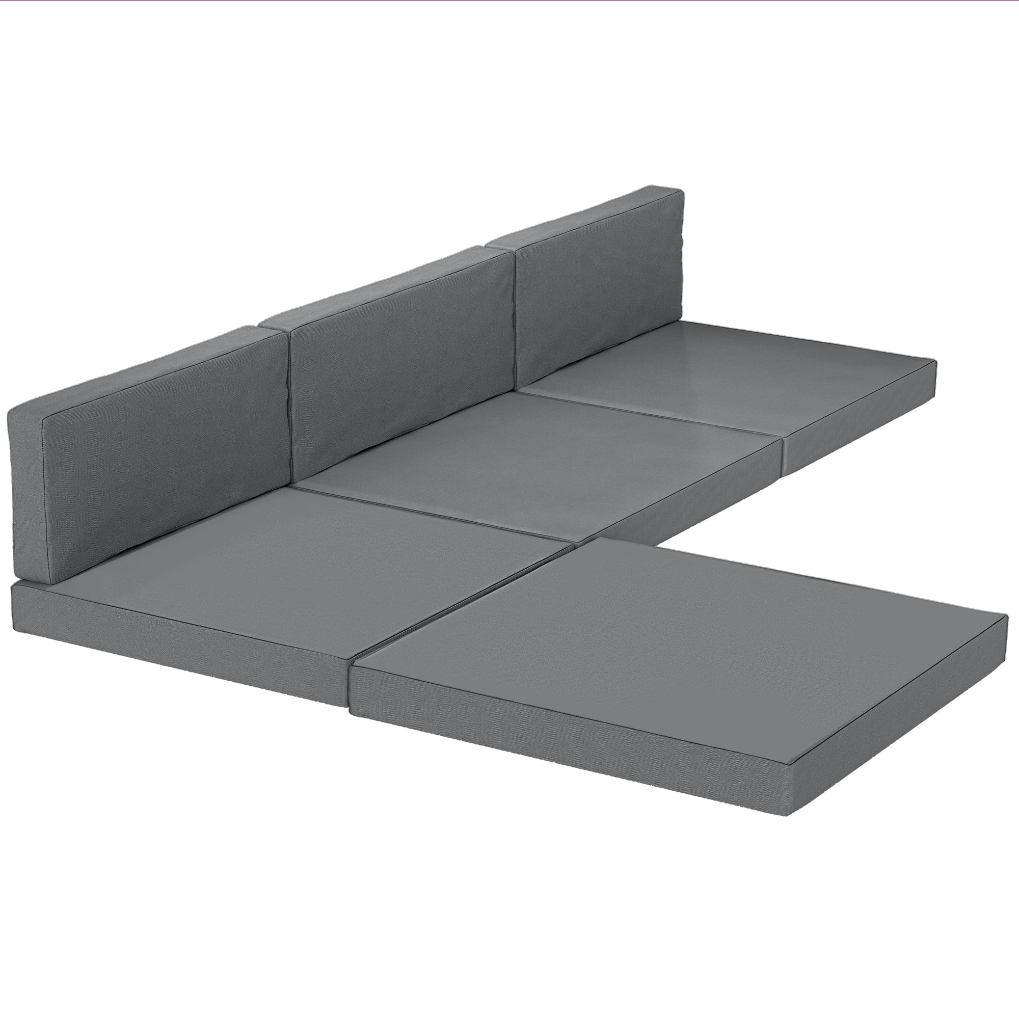 Outsunny 7-Piece Patio Furniture Cushions, Outdoor Loveseat Cushion with Removable Covers for Rattan Furniture, 60x60 cm, Dark Grey 