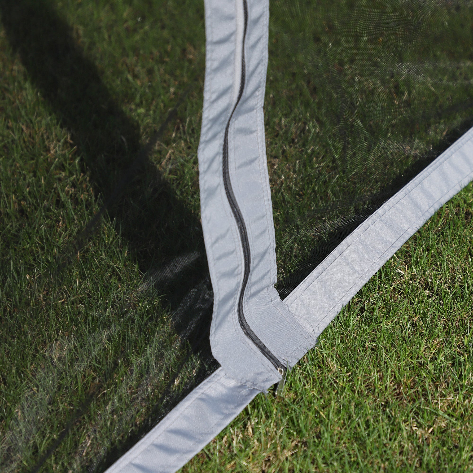 Outsunny 3 x 4m Aluminium Garden\'c2\'a0Gazebo, Marquee Canopy Shelter Pavilion Party Tent with Nets and Curtains for Garden and Deck, Grey