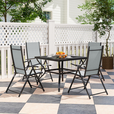 Outsunny Five-Piece Steel Frame Patio Set - Grey/Black 