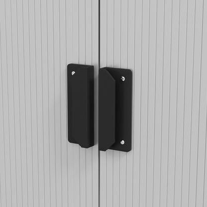 Outsunny Garden Storage Shed, Metal Outdoor Storage Shed House with Foundation Kit, Ventilation, Doors, 9 x 6FT, Silver 