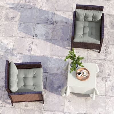 Outsunny 2-Piece Seat Cushions Back Pillows Replacement, Patio Chair Cushions Set for Indoor Outdoor, Light Grey 