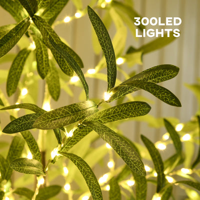 HOMCOM 300 LED Light Decorative Artificial Olive Tree - Green 