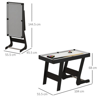 SPORTNOW 3.5ft Folding Pool Table, Snooker Table with Two Cues, 16 Balls, Chalk, Triangle, Brush - Grey 