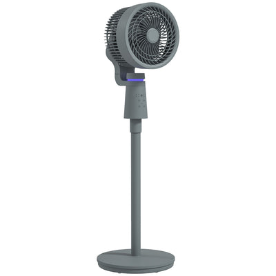 HOMCOM Pedestal Air Circulation Fan with Oscillating, Light Off, Grey 