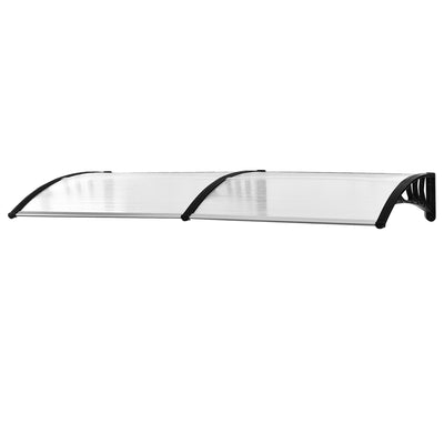 Outsunny 75 x 195 cm Curved Door Window Awning Canopy, Polycarbonate Cover Front Door Outdoor Patio, UV Rain Snow Protection Shelter, Clear 