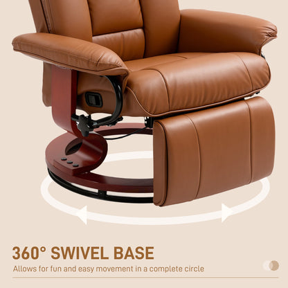 HOMCOM Faux Leather Recliner Chair - Brown 
