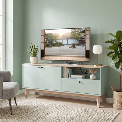HOMCOM TV Stand Cabinet for Television up to 36 Inch, Modern TV Unit with 2 Doors, Entertainment Center with Adjustable Shelf 